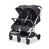 Babify Twin Air Gemelar Kinderwagen, leicht und kompakt, zugelassen bis 22 kg, Soft Grey