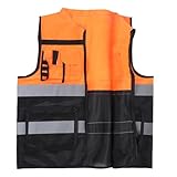 Sicherheitsweste, Hochsichtbare Stretch-Sicherheitsweste, Zweifarbig Gestreift, Großer Stauraum, Unisex, Leicht zu Tragen für den Bau (XL)