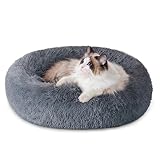 ZOZIJIU Hundebett Flauschig - Rund Hundekissen Donut Katzenbetten Waschbares Hundekörbchen für Kleine MittelgroßE und GroßE Hunde Katzen und Andere Haustiere(60cm)