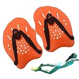 Schwimmpaddel – Schwimmpaddel zum Bahnenschwimmen | Schwimmhilfen für Erwachsene, Schwimmtraining, Power-Aid-Paddel mit Silikonstreifen, Handflossen für Schwimmtraining, Unisex, Erwachsene