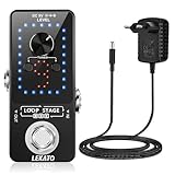 Guitar Looper mit Netzteil, LEKATO 9 Loops 40 Minuten Aufnahmezeit Gitarren-Looper Eingebautes Stimmgerät Unbegrenzter Overdub Elektronisches Looper-Effektpedal für E-Gitarren-Bass (mit Adapter)