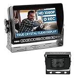VSG24 Rückfahrkamera 7' HD Profi Set inkl. IP69K Kamera, Monitor, Kabel - Wasserdicht Nachtsicht 12V-24V Einfache Montage/Robustes Rückfahrsystem für Auto Wohnwagen LKW Anhänger Wohnmobile