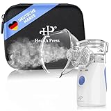 Health Press® Inhalationsgerät – Tragbares, Reisetaugliches Inhaliergerät für Erwachsene & Kinder – Inkl. Aufbewahrungsbox, Mundstück, Masken & USB-Kabel – Leiser Vernebler für effektive Inhalation