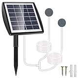 GuKKK Solar Sauerstoffpumpe, 2W Solar Teichbelüfter mit 2200mAh Akku, Solar Luftpumpe Aquarium Oxygenator, Oxygenator Aquarium Luftpumpe Angelbelüfter mit Rohr Luftblasensteinen, für Gartenteiche