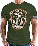 Männer Geschenk T-Shirt für Angler und Fischer: Mir reicht's - Ich GEH' Angeln, Oliv, Gr.- XL