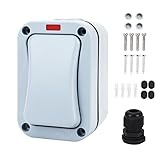 Outdoor Schalter IP66 Lichtschalter Außen Lichtschalter Aufputz Außenbereich mit Kontrollleuchte Feuchtraum Universalschalter Wetterfester Schalter