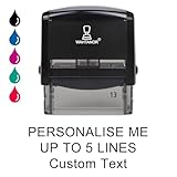 Personalisierter Stempel – Maßgefertigter Firmenadresse, Name oder Firmenstempel – In 5 Größen erhältlich – Bis zu 8 Textzeilen