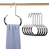 6 Teiliges Schalhalter,Gürtelhalter für den Kleiderschrank,rutschfeste Haken zum Aufhängen von Krawatten,Metall Hüte Ring Aufhänger,Schrank Organizer für Schals,Hüte,Krawatten,Gürtel (Schwarz)
