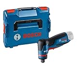 Bosch Professional 12V System Akku Geradschleifer GWG 12V-50 S (bürstenloser Motor, 5 Drehzahlstufen, inkl. Schraubenschlüssel, Spannzange mit Überwurfmutter 6 mm, 2x L-BOXX-Einlage, L-BOXX)