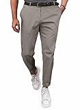 Meilicloth Herren Chino Hose Anzughose Herren Chinohose Stretchhose Herren Baumwolle Sporthose Casual Freizeithose mit Enger Passform Grau 38