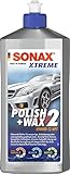 SONAX XTREME Polish+Wax 2 Hybrid NPT (500 ml) schonende Politur mit mittlerer Wirkung für regelmäßig gepflegte Lacke | Art-Nr. 02072000