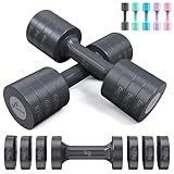 Hanteln Set, Sportneer Verstellbare Hanteln Frauen Set je 1–2,5 kg, 4-in-1 Kurzhanteln 2er Set, Adjustable Dumbbell Set für Home Gym, Fitness, Krafttraining, Geschenk (Schwarz-Grau)