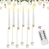 Ahuuen Christbaumkerzen | Flammenlose Stumpenkerzen Mit Fernbedienung Für Weihnachtsbaumdekoration - LED 6 Stück Deko Für Weihnachtsdekoration Party Zuhause