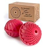 Hinrichs 2x Waschball für Waschmaschine - 2 Stück Waschbälle - Öko Waschkugel für Waschmaschine mit Keramikperlen - Waschen ohne Waschmittel - Pinker Öko Waschball Öko mit Lavendel Duftstoffen