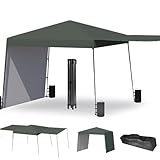 EROMMY 3x3m Faltpavillon mit Doppelmarkisen - Wasserdichtes UV-50+ Campingzelt mit 4 Sandsäcken, transportabler Pop up-Pavillon für Garten, Camping & Festivals (Grau)