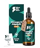 Premium Omega 3 Algenöl | hoch dosiert | Natürliches DHA & EPA für Herz, Gehirn & Sehkraft | vegan | 100ml | 40 Tage Vorrat | Orangengeschmack