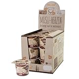 HELLMA Müsli-Herzen Schoko - 18 Portionen, je 30 g - Haferflocken in Herzform mit Schokolade, to-go-Becher