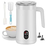 Ovetedot Milchaufschäumer, 400 ml Milchaufschäumer Elektrischer 4-in-1 für Heißen und Kalten Milchschaum, Automatische Abschaltung Kaffee Aufschäumer für Latte, Macchiato, Cappuccino(Weiß)