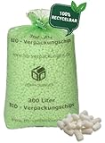 BB-Verpackungen 1x 300 Liter BIO-Verpackungschips BIG (1 Beutel) | antistatisches Füllmaterial, leichte Polsterchips und 100% biologisch abbaubar