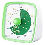 Oladfiop Visueller 60-Minuten-Timer mit Nachtlicht, Countdown-Timer, Pomodoro-Timer mit Regenbogenmuster für Kinder und Erwachsene, Grün