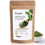 Brennessel Pulver Bio 500g - natürlich reich an Mg, Ca, Ka, Superfood Pulver perfekt für Smoothies, Müsli, Suppen und Gebäck - 100% rein und frish vermahlen in Premium Rohkostqualität, BotaniKils