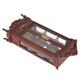 Gogogmee Miniatur Puppenhaus Schrank mit Doppeltüren Holz Mikro Szenenmöbel Vintage Aufbewahrung für Puppenhaus Zubehör