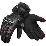 KEMIMOTO Winter Motorradhandschuhe - Winddichte Motorrad Handschuhe mit Touchscreen-Funktion, Warme Winterhandschuhe für Herren Damen-Ideal für Motorradfahrren Skifahrren Radfahren Camping usw