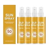 Sonnenlotion-Spray 50 LSF, Sonnencreme, Wasserfest Sonnenschutzspray, Geeignet Beruhigender Milder Physikalischer Sonnenschutz für Gesicht Körper Leicht Nicht Fettend Reisegröße 100 ml (4)