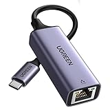 UGREEN USB C Ethernet Adapter 1000Mbps, Thunderbolt USB C LAN Adapter Netzwerkadapter Kompatibel mit iPhone 16, iPad Pro/Air, MacBook Pro/Air, Galaxy S25, Steam Deck (Grau)