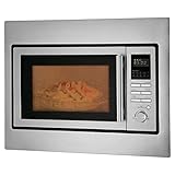 Bomann 3in1 Einbau-Mikrowelle mit Grill und Heißluft, Microwave, 25 L Garraum, 10 Automatikprogramme, Auftaufunktion, inkl. Grillrost und Drehteller (Ø 32 cm), 900 Watt, Edelstahl, MWG 2216 H EB