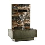 Blumfeldt Watergate - Gartenbrunnen, Springbrunnen, Zierbrunnen, Wasserspiel, Indoor und Outdoor, 1000 L/h Umlaufleistung, 15 Watt Pumpe, 10 m Kabel, verzinktes Metall, IPX8 Schutzart, grau