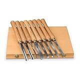 Holzstar Drechselmesser-Set 8-teilig (3x Hohlbeitel, 1x Abstechbeitel, 1x Schruppstahl, 1x Rundbeitel, 2x gerade Drechselbeitel) 5931011