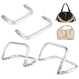 TNOMSNO 4 Stück Taschenrahmen Verschluesse, Aluminium Geldbeutel Rahmen, 2 Größen Aluminium Handtaschenrahmengriffe, Kupplungs Rahmen für DIY Handtasche Geldbörse Reparatur Nähtasche