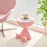 Beistelltisch, runder Couchtisch, süßer Sofa-Beistelltisch, Nachttisch, Kleiner Beistelltischs mit Akzent für Wohnzimmer, Schlafzimmer, Balkon, Büro, Moderne Nachttisch-Wohndekoration (Rosa)