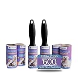 Furry Free fusselrolle tierhaare extra stark - 600 blatt fusselrollen set - fusselroller kleidung, boden usw - fusselrollen großpackung xxl 10 fusselrollen aufsätze à 60 bl. & 2 fusselrollenhalter