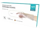 EUROPAPA® 100, 200, 300, 450 Stk Vorteilspack TPE transparenz und blau Einweghandschuhe in Box Einmalhandschuhe latexfrei Gummihandschuhe puderfrei Handschuhe in Gr. S,M,L,XL (Tansparenz-100, XL)