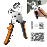Xinng Ösenzange Set, Profi Ösenzange Set mit 500 Stück Ösen (Ø 10mm),Magnetische Ösenpresse Für Stoff,Handwerk,Ledergürtel,Zelte,Vorhänge,DIY,Hut,PVC-Banner