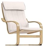 HomeTown Market Die strapazierfähige Poang-Stuhlhusse kompatibel mit IKEA Poang-Sessel-Schonbezügen. (Polyester-Flachs-Beige)