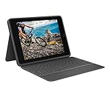 Logitech Rugged Folio für iPad (7., 8. und 9. Generation) – Schutzcase mit Smart Connector und strapazierfähiger, spritzwassergeschützter Tastatur, Deutsches QWERTZ-Layout - Schwarz