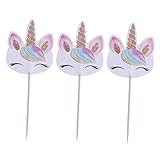 JOINPAYA 24St Einhorn-Dekorationen kuchen toppers picks Pferd Papierbecher Einhorn Tortenaufleger Cupcake-Topper Geburtstagskuchen Pappbecher Karte einführen schmücken einstecken Hölzern