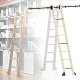 Schiebeleiter-Kit 3,3 Fuß – 20 Fuß, Rollleiter-Hardware-Kit für Bibliotheksleitern für Zuhause, Loft, Büro, Rundrohr aus Kohlenstoffstahl (ohne Leiter) (Größe: 20 Fuß/600 cm Schienen-Kit)