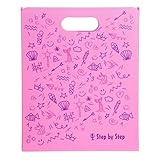 Step by Step Heftbox mit Tragegriff, Pink, für Hefte und Schnellhefter, DIN A4, Fach für Lineal, mit Tragegriff, platzsparend, 4 Fächer