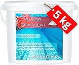 GlobaClean 5 kg Chlorgranulat für Pool, organisch, Schnell Schock Chlor Granulat zur Stoßchlorung schnelllöslich Pools Schwimmbad