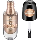 essence satin CHROME nail polish, Nr. 01, Gold, abdeckend, Expressergebnis, hochpigmentiert, metallisch, vegan, ohne Mikroplastikpartikel, ohne Parfüm, ohne Parabene, 1er Pack (8ml)