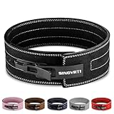 SINOVATI Premium Gewichthebergürtel KDK Lifting Belt aus Echtledermit Schnalle, Weightlifting Belt für Fitness Powerlifting Krafttraining Bodybuilding, mit 8.5cm / 10cm Höhe, (Schwarz, L)