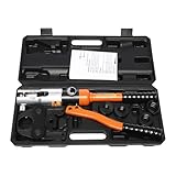 Profi Hydraulische Crimpzange 10T U-Kontur Hub 20MM Rohrpresszange Set mit 4 U-Formen U16/U20/U25/U32 Handpresse Presszange für PEX-Rohre PB-Rohren