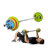 Oliver – Prime Pump Langhantel Set 16kg – Langhantelstange mit 8 Gewichten aus Gusseisen mit Neoprenüberzug – Hantel Set geeignet für Kraftsport, Fitness, Muskelaufbau, Kraftausdauer uvm.