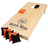 Cornhole Set – 120 x 60 cm – Wicked Wood – Offizielle ACL-Empfehlung – Enthält 2 x 4 Taschen - Für Outdoor (Starting Kit - 120x60 (1 Board))