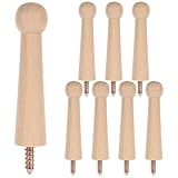 VILLFUL Holz Kleiderhaken Wand 8 Stück Naturbelassen Massivholz zum Aufhängen von Mänteln Hüten und Handtüchern Wandmontage für Schlafzimmer und Badezimmer