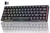 TMKB T63 Gaming Tastatur Mechanische Kabellos mit Red Switch,Bluetooth / 2.4G / Mit Kabel,RGB-Hintergrundbeleuchtung,Schwarz